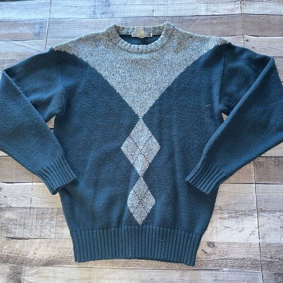 Vintage 80s Union Bay Ribbed Hem Acrylic Grandpa Sweater | M - Picture 1 of 5